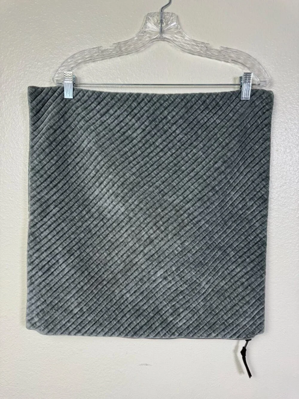 West Elm Bias Velvet Gray Olive Corduroy Throw Pillow Cover 20x20 Mid Century